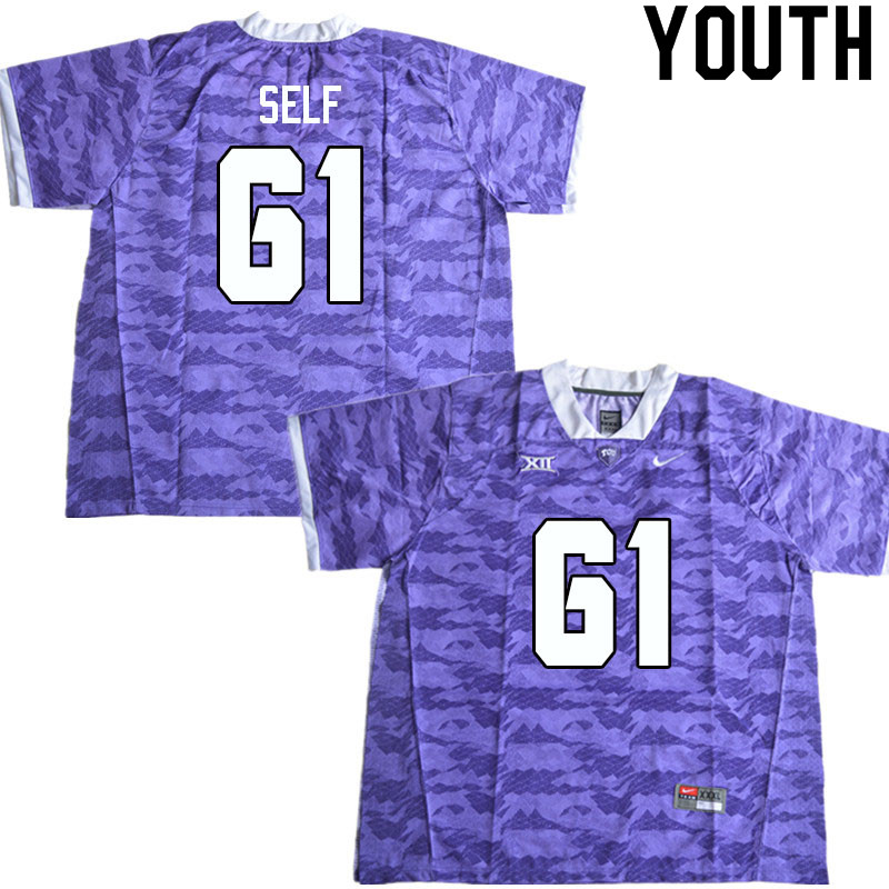 Youth #61 Riley Self TCU Horned Frogs College Football Jerseys Sale-Purple Limited - Click Image to Close